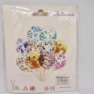 Baloni sa srebrnim konfetima 5kom
